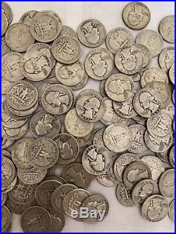Silver Washington Quarters Lot Rolls 1950s 307 Coins $76.75 Face Value