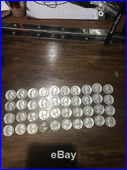 Silver Washington Quarters roll 40 Assorted Dates (1932-1964) Lot 2 Of 2