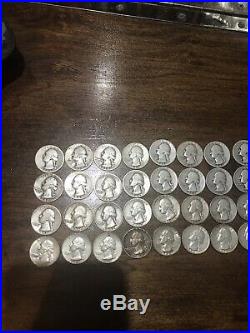 Silver Washington Quarters roll 40 Assorted Dates (1932-1964) Lot 2 Of 2