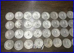 Silver Washington Quarters roll 40 Assorted Dates (1935-1964) Lot 2 Of 2
