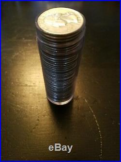 Silver washington quarters. Full roll of 40. Mixed dates from 60's. ALL 90% SILVER