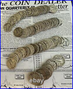 Standing Liberty Rolls (2 rolls) 80 coins total