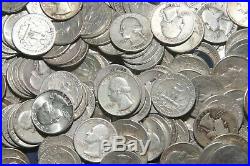 THREE (3) ROLLS OF WASHINGTON QUARTERS (1932-64) 90% Silver (120 Coins) A08