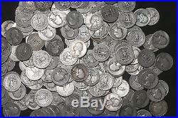 THREE ROLLS WASHINGTON QUARTERS 90% Silver (120 Coins) WORN/DAMAGED LOT S2