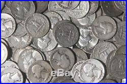 TWO (2) ROLLS OF WASHINGTON QUARTERS (1932-64) 90% Silver (80 Coins) E25
