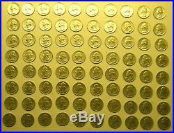 Two Rolls (80 coins) 1964-D Washington Silver Quarters