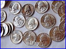 UNC ROLL SILVER QUARTERS 1962-D+P Real Beauties++ WOW Toner 40 COINS