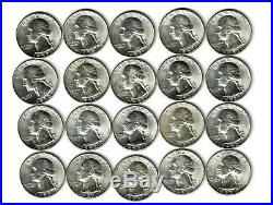Uncirculated roll of 1952-D Washington Quarters. 90 % Silver Coins. See photo