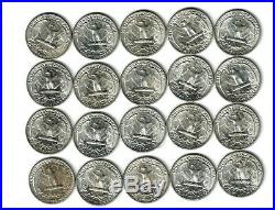Uncirculated roll of 1952-D Washington Quarters. 90 % Silver Coins. See photo