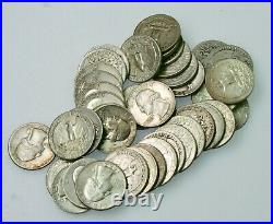 Very nice Roll Of 40 $10 Face Value 90% Silver Washington Quarters