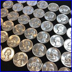 WASHINGTON QUARTER FULL BU ROLL 1960-1964 SILVER (40 coins $10) #S47