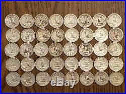 Washington 90% Silver Quarter 40 Coin Roll Mixed Dates 030