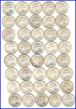 Washington 90% Silver Quarter Roll 40 Coins Tubed Great Investment 55+ Years Old
