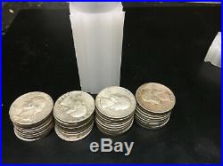 Washington 90% Silver Quarter Roll 40 Investment Coins P-d-s Mint 1935-64 Tubed