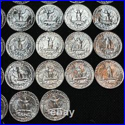 Washington Quarter Bu/au Roll 40 Quarters Mixed Years All From 1950-1959 #001