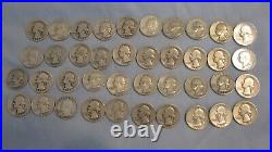 Washington Quarter Dollar 90% Silver 40 Coin Roll Mixed Dates $10 Face Value