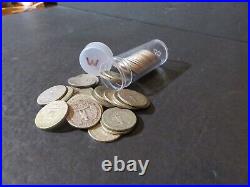 Washington Quarter Roll 40 Coins 90% Silver, 30's, 40's, 50's, +60's 1022-3