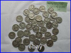 Washington Quarter in Roll of 40 coins, 1936 thru 1937 & 1938 & 1941