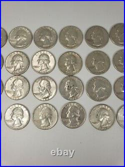 Washington Quarters $10 FV 90% Silver 40/Roll ESTATE SALE 1963/D Better Grades