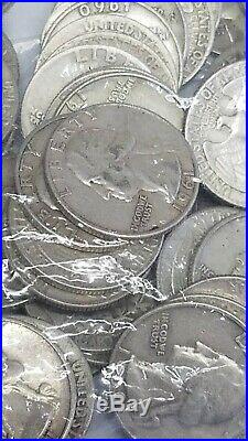 Washington Quarters $10 Face Value 90% Silver Roll 40 Coin Bulk1930xx-1960xx mix