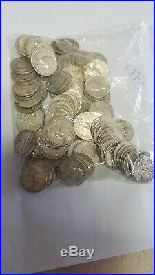 Washington Quarters $10 Face Value 90% Silver Roll 40 Coin Bulk1940xx-1960xx mix
