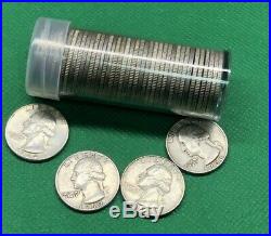 Washington Quarters (1932-1964) 40 Coin Roll 90% Silver $10 Face Value