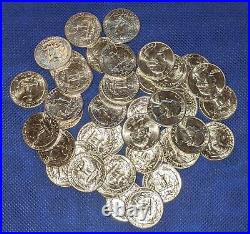 Washington Quarters 90% Silver $10 Face Value Roll 40 Coin Lot All 1964 BU