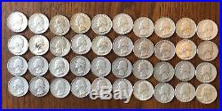 Washington Quarters 90% Silver $10 Face Value Roll of 40 Circulated Junk Silver
