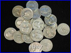 Washington Quarters 90% Silver Lot Of 20 $5 Face 1/2 Roll Mixed Dates/mints L1