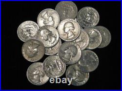 Washington Quarters 90% Silver Lot Of 20 $5 Face 1/2 Roll Mixed Dates/mints L4