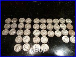 Washington Quarters 90% Silver Roll 40 Coin Lot Collection 1959 1964 some D