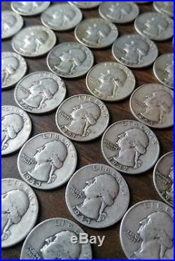 Washington Quarters Roll 1941-1964 Silver 22 Different Dates. ! Roll 17