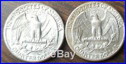 Washington Quarters Roll 1956-1964 Silver 15 Different Dates. ! AU-UNC Roll