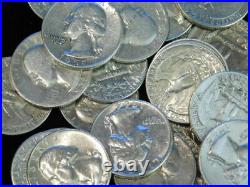 Washington Quarters Roll 40 90% Silver Mixed Dates And Mints $10 Face Value L3