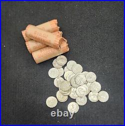Washington Silver Quarter Roll 40 Coins Mixed Dates and Mint Marks 1950- 1959 Mi