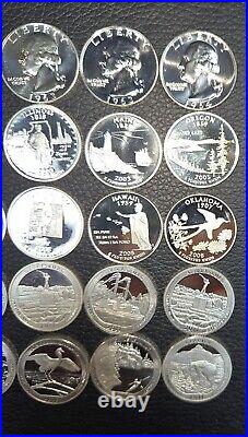 Washington Silver Quarter Roll 40 Coins Mixed Dates and Mint Marks 1958-2011