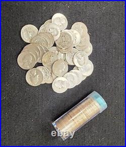 Washington Silver Quarter Roll 40 Coins Mixed Dates and Mint Marks 1960- 1964