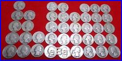 Washington Silver Quarters(1934/1939)$10 Face Value-full Roll-90% Silver