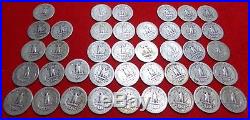 Washington Silver Quarters(1934/1939)$10 Face Value-full Roll-90% Silver
