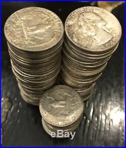 Washington Silver Quarters 95 Coins Roll 90% Silver $23.75 Face Value 2+ Rolls