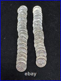 Washington Silver Quarters Roll of 40 Coins AU