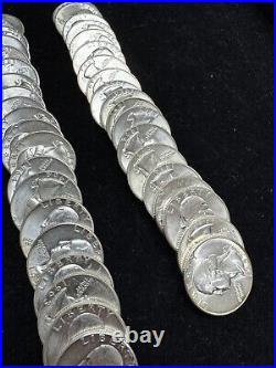 Washington Silver Quarters Roll of 40 Coins AU