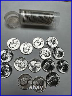 Washington Silver quarters roll 40 BU tube 1958P BU UNC 90% Silver 40 pcs