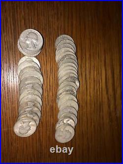 Washington quarters 90% silver roll of 40