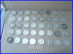 Washington quarters 90 silver roll of 40 1930's 1964
