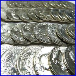X40 1955-D BU UNC ROLL Washington Silver Quarter 25c US Coin #28165N